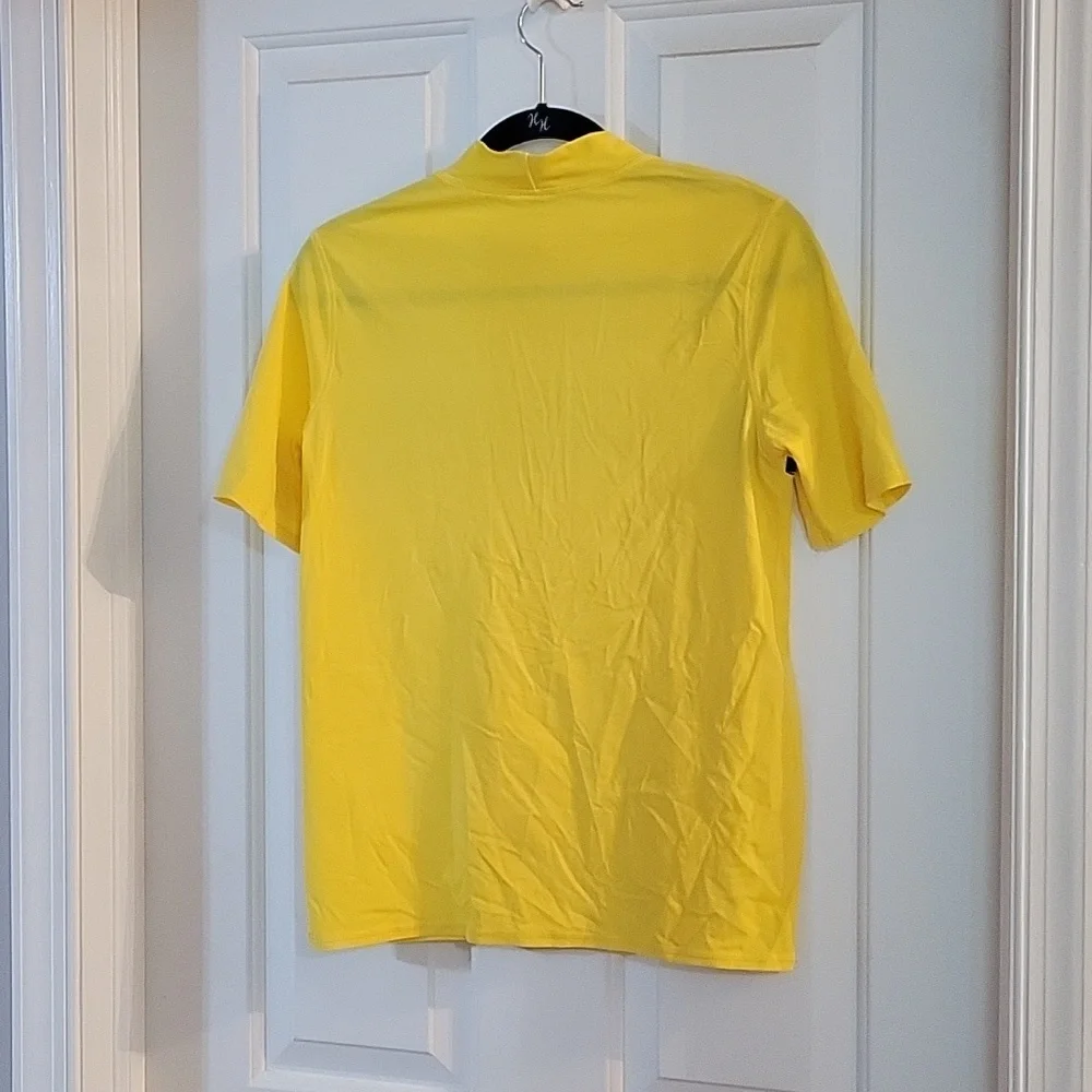 Lands end yellow with blue strip rashguard large 14-16